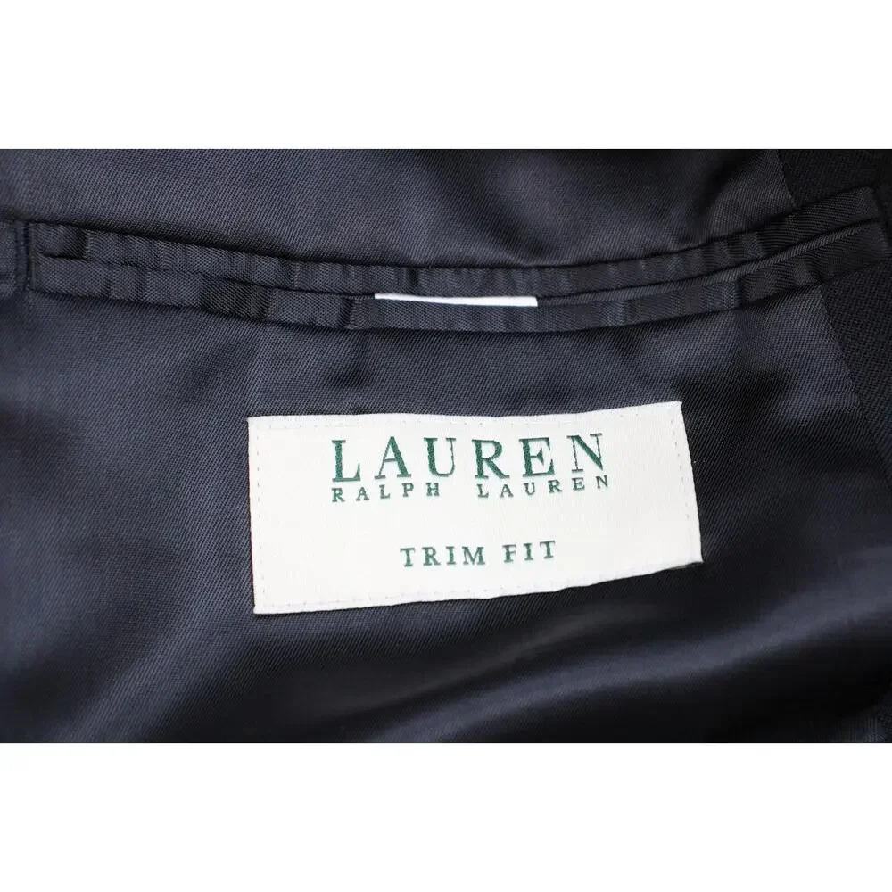 Lauren Ralph Lauren Blazer Mens 40R Black 100% Trim Fit 2-Button Single Breasted